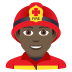 👨🏿‍🚒 man firefighter: dark skin tone display on JoyPixels